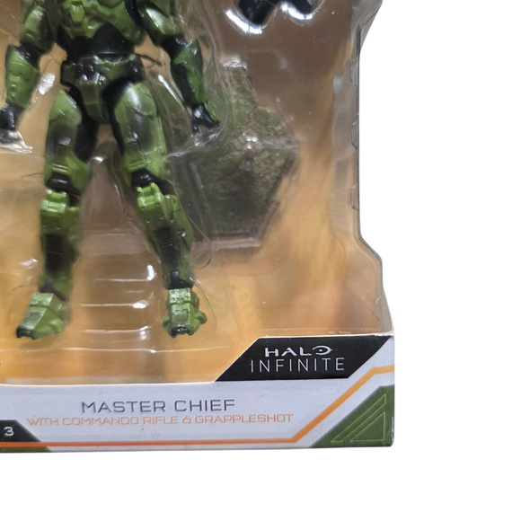 Halo Infinite Master Chief Series 3 Figure w/ Commando Rifle Grappleshot Sealed - Picture 4 of 5